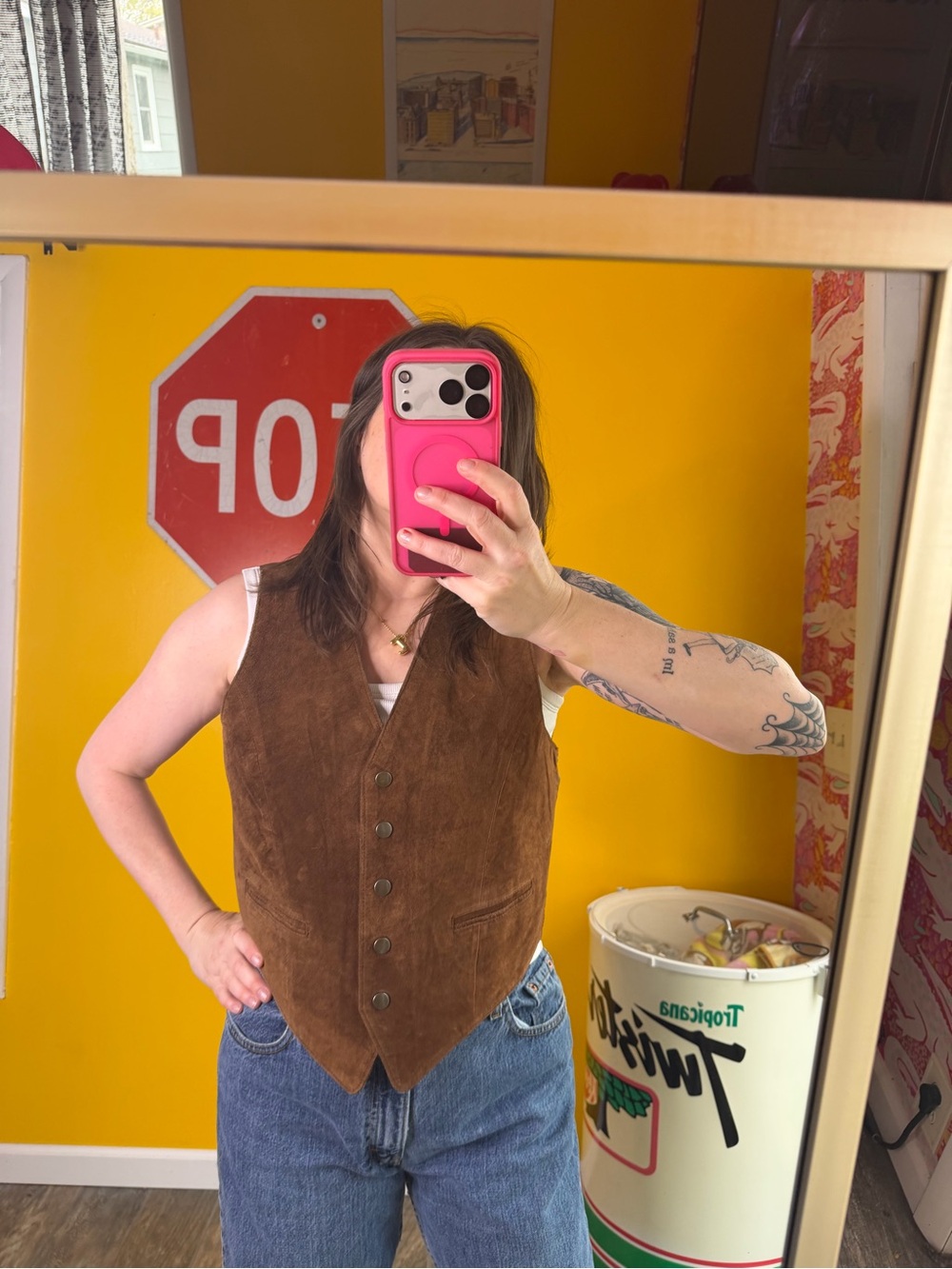 GITANO Vintage genuine leather vest 90s